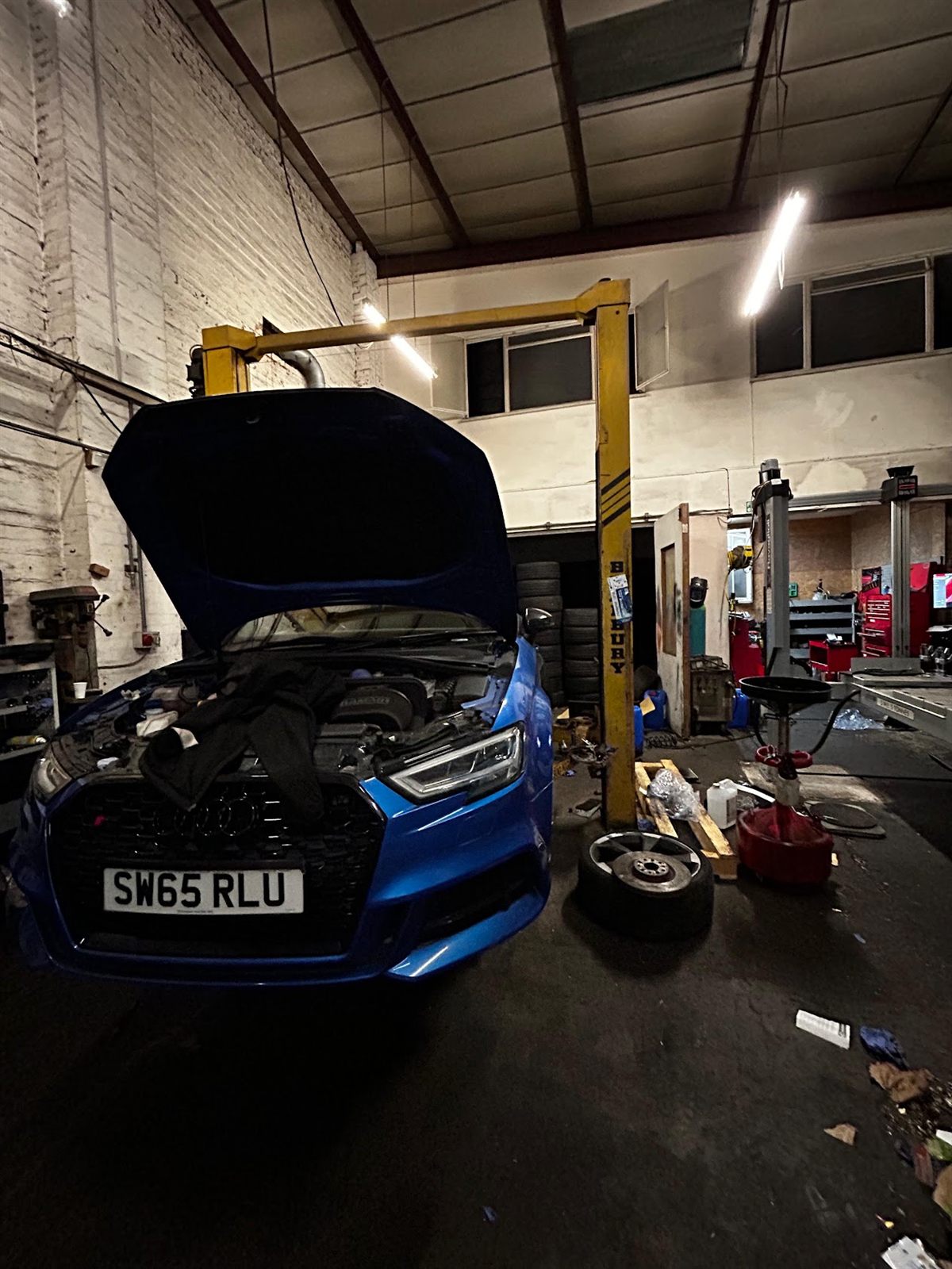Vehicle servicing in the workshop at Marlow Tyre Walsall